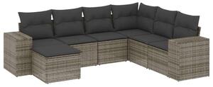 VidaXL Polyrattan Kerti Ülőgarnitúra - 7 részes - Szürke