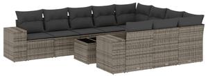 VidaXL Polyrattan Kerti Ülőgarnitúra - 11 részes - Szürke