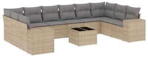 VidaXL Polyrattan Kerti Ülőgarnitúra - 11 részes - Bézs