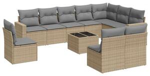 VidaXL Polyrattan Kerti Ülőgarnitúra - 11 részes - Bézs