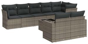 VidaXL Polyrattan Kerti Ülőgarnitúra - 9 részes - Szürke