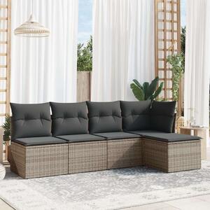 VidaXL Polyrattan Kerti Ülőgarnitúra - 5 részes - Szürke