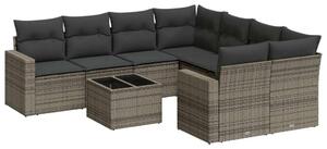 VidaXL Polyrattan Kerti Ülőgarnitúra - 9 részes - Szürke