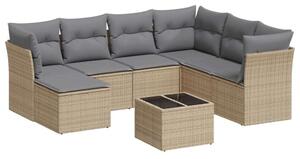 VidaXL Polyrattan Kerti Ülőgarnitúra - 8 részes - Bézs