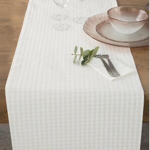 Karácsonyi asztali futó kockás jacquard anyagból arany szállal Pezsgő 40x180 cm
