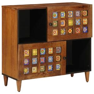 VidaXL Széf tárolóval ajtóval Dió 80 x 33,5 x 75 cm Tömör Mangófát
