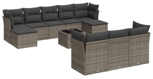 VidaXL Polyrattan Kerti Ülőgarnitúra - 10 részes - Szürke