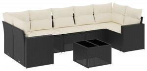 VidaXL Polyrattan Kerti Ülőgarnitúra - 8 részes - Fekete