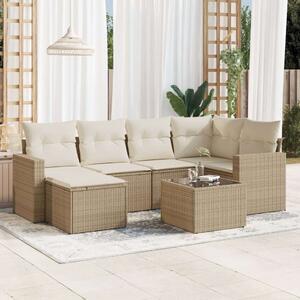 VidaXL Polyrattan Kerti Ülőgarnitúra - 7 részes - Bézs