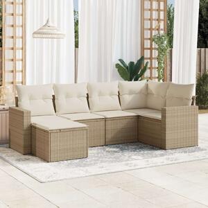 VidaXL Polyrattan Kerti Ülőgarnitúra - 6 részes - Bézs