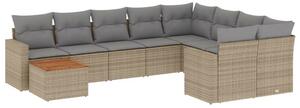 VidaXL Polyrattan Kerti Ülőgarnitúra - Bézs - 10 részes