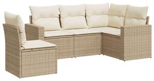 VidaXL Polyrattan Kerti Ülőgarnitúra - 5 részes - Bézs