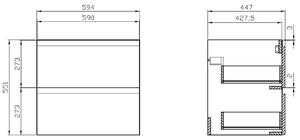 Cersanit Moduo szekrény 59.4x44.7x55.1 cm szürke K116-022
