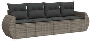 VidaXL Polyrattan Kerti Ülőgarnitúra - 4 részes - Szürke