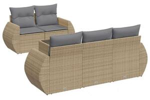 VidaXL Polyrattan Kerti Ülőgarnitúra - 6 részes - Bézs
