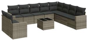VidaXL Polyrattan Kerti Ülőgarnitúra - 11 részes - Szürke