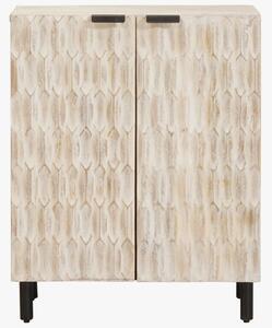 VidaXL Széf Fehér mosott felület 60 x 33,5 x 75 cm Tömör Mangófát