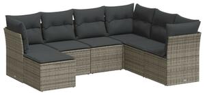 Polyrattan Kerti Ülőgarnitúra - 7 részes - Szürke