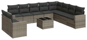 VidaXL Polyrattan Kerti Ülőgarnitúra - 11 részes - Szürke