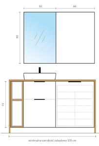 Cersanit City szekrény 49.4x14.1x80 cm tükörrel fehér S584-023-DSM