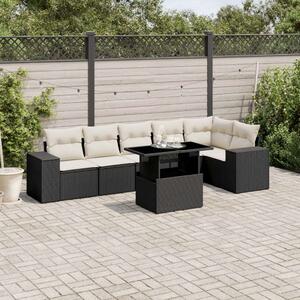 VidaXL 7 részes Polyrattan Kerti Ülőgarnitúra - Fekete