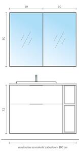 Cersanit City szekrény 49.4x14.1x80 cm tükörrel fehér S584-023-DSM
