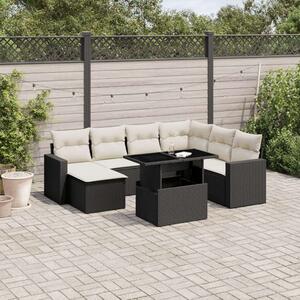 VidaXL Polyrattan Kerti Ülőgarnitúra - 8 részes - Fekete