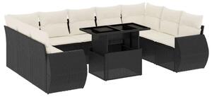 VidaXL Polyrattan Kerti Ülőgarnitúra - 10 részes - Fekete