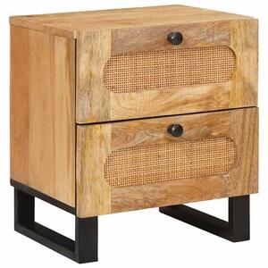 VidaXL Éjjeliszekrény fiókkal 2 pcs Természetes 40 x 33,5 x 46 cm