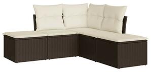 VidaXL 5 Részes Polyrattan Kerti Ülőgarnitúra - Barna