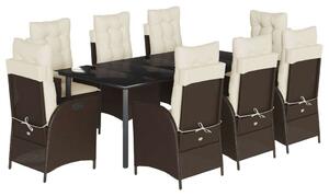VidaXL Polyrattan Kerti Étkezőgarnitúra - 9 részes