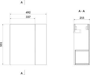 Cersanit Larga szekrény 49.2x21.5x55.1 cm Függesztett, mosdó alatti fehér S932-110-DSM