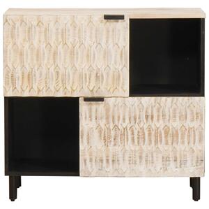 VidaXL Széf Fehér mosott felület 80 x 33,5 x 75 cm Tömör Mangófát