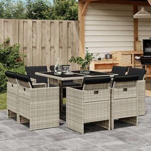 Vidaxl Polyrattan Kerti Étkezőgarnitúra - 9 részes