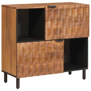 VidaXL Széf ajtóval Akácbarna felület 80 x 33,5 x 75 cm Tömör Mangófát