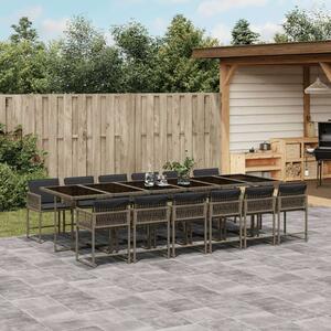 VidaXL 13 részes szürke polyrattan kerti ülőgarnitúra párnákkal