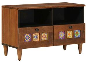 VidaXL Dohányzóasztal fiókkal Barna 80 x 54 x 40 cm Tömör Mangófát