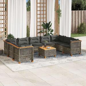 VidaXL Polyrattan Kerti Ülőgarnitúra - 10 részes - Szürke