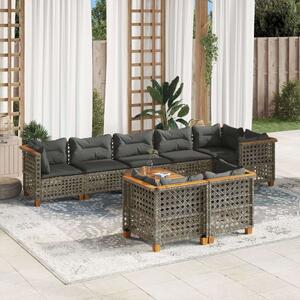 VidaXL Polyrattan Kerti Ülőgarnitúra - 9 részes - Szürke