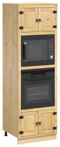 VidaXL Cabinet polcokkal tárolóval Méz 66 x 58 x 207 cm Tömör fenyőfa