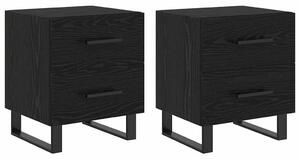 VidaXL Éjjeliszekrény 2 pcs Fekete tölgy 40 x 35 x 47,5 cm Faanyag