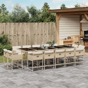 VidaXL Polyrattan Kerti Étkezőgarnitúra - 15 Részes - Bézs