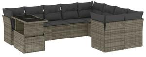 VidaXL Polyrattan Kerti Ülőgarnitúra - 10 részes - Szürke