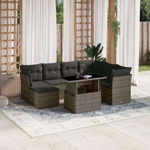 VidaXL Polyrattan Kerti Ülőgarnitúra - 8 részes, Szürke