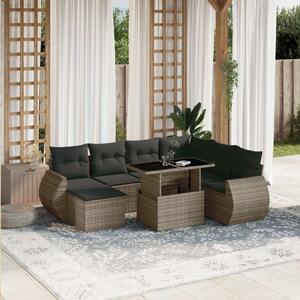 VidaXL Polyrattan Kerti Ülőgarnitúra - 8 részes - Szürke