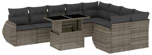 VidaXL Polyrattan Kerti Ülőgarnitúra - 10 részes - Szürke