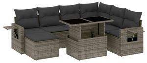 VidaXL Polyrattan Kerti Ülőgarnitúra - 8 részes - Szürke