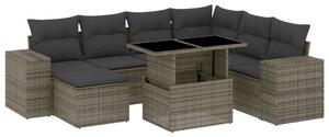 VidaXL Polyrattan Kerti Ülőgarnitúra - 8 részes - Szürke