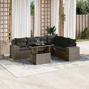 VidaXL Polyrattan Kerti Ülőgarnitúra - 7 részes - Szürke