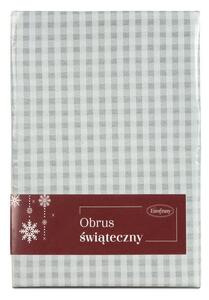 Karácsonyi asztali futó kockás jacquard anyagból ezüst szállal Ezüst 40x140 cm